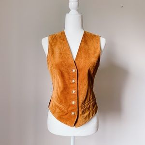 1990s Suede Vest by Laura Ashley